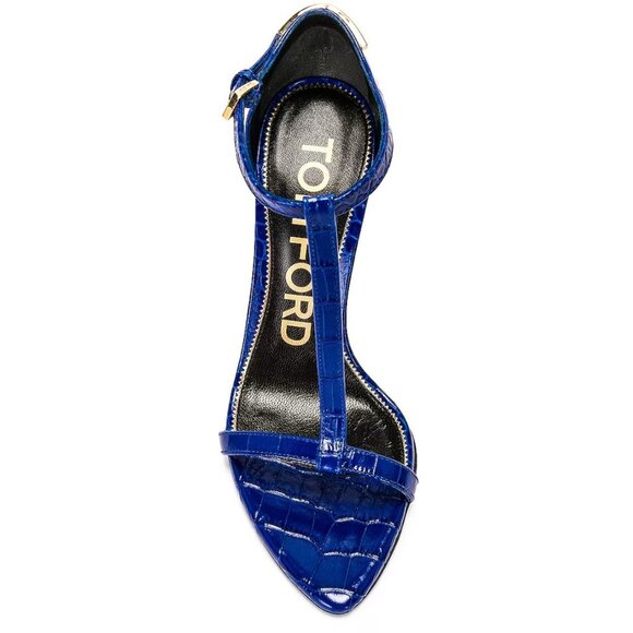 NWT TOM FORD Croc Iconic T 105 Sandal in cobalt size 36 / US 6 - Picture 3 of 13